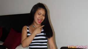 Rizza is playful during her Trike Patrol Interview
