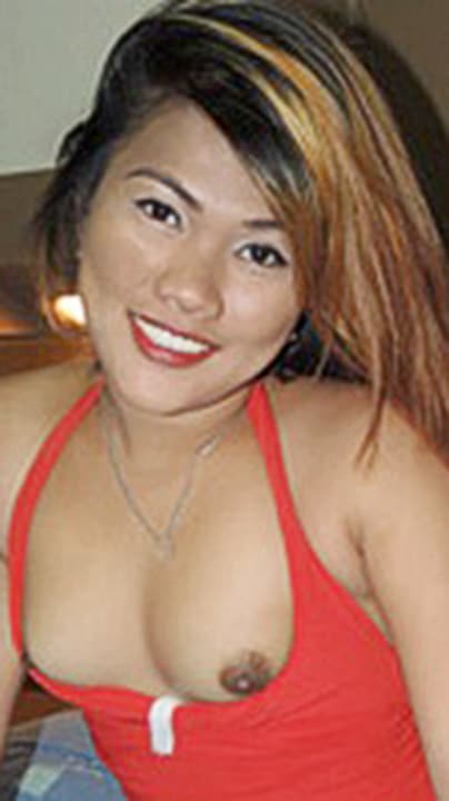 Cindy Magbojos drops her top and lets small tits hang out