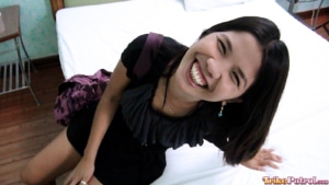 Pretty Asian girls comes to our hotel for hard cock and cum