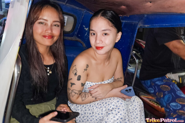 Filipina girlfriends ride trike to porn set